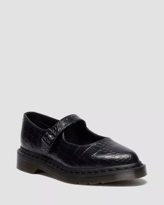 ELPHIE MJ Croc Emboss Leather Shoes