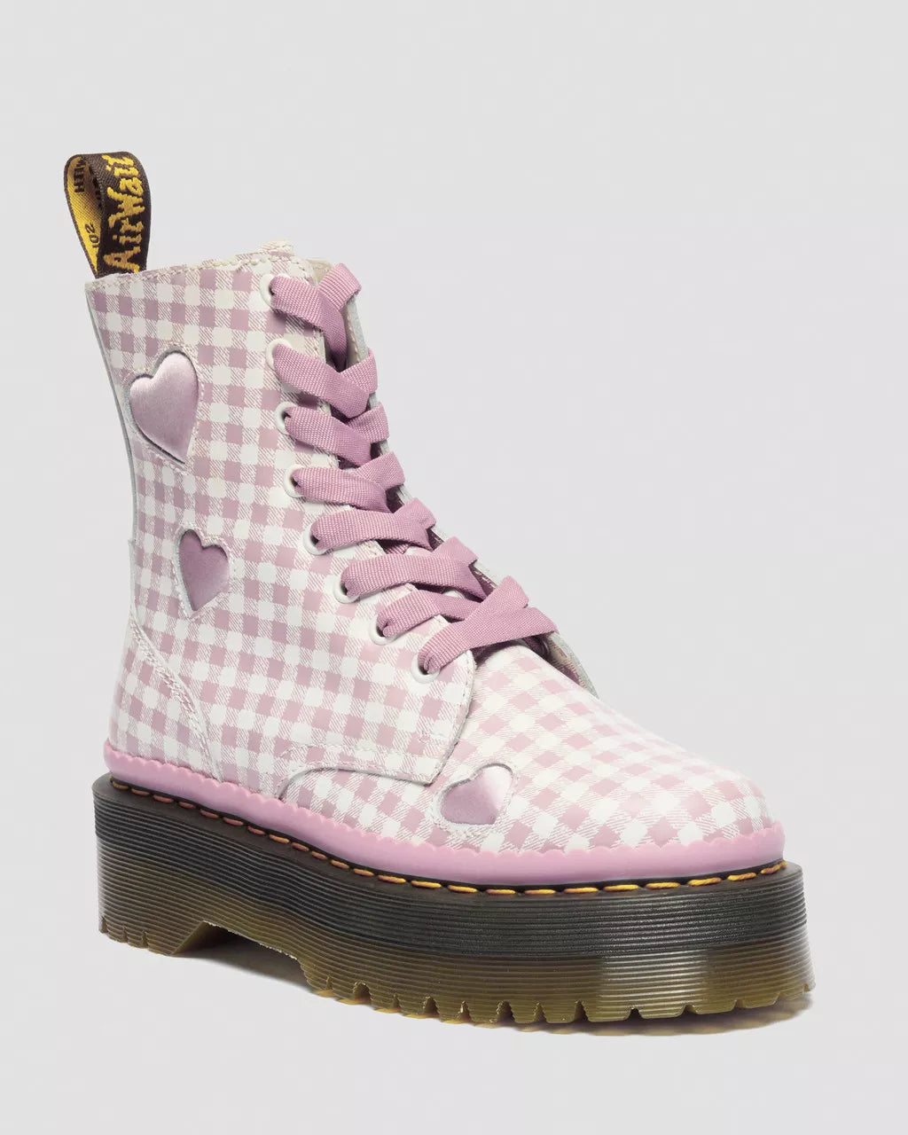 JADON HEART GINGHAM PLATFORM BOOTS