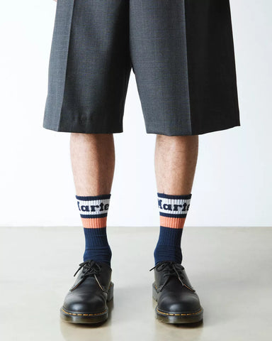 ATHLETIC LOGO ORGANIC COTTON BLEND SOCKS