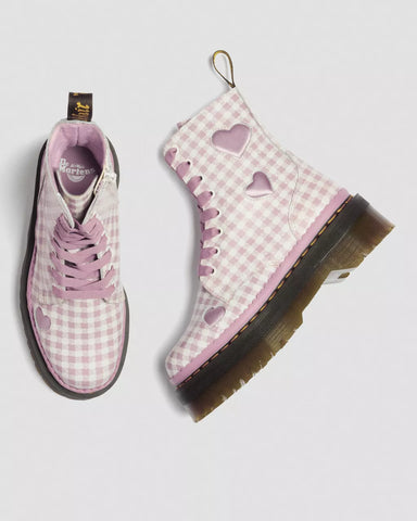 JADON HEART GINGHAM PLATFORM BOOTS