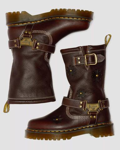ANISTONE HI FLOWER GRIZZLY BIKER BOOTS