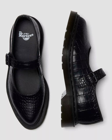 ELPHIE MJ Croc Emboss Leather Shoes