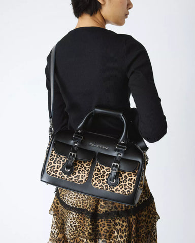 TOP HANDLE BAG LEOPARD PRINT HAIR ON