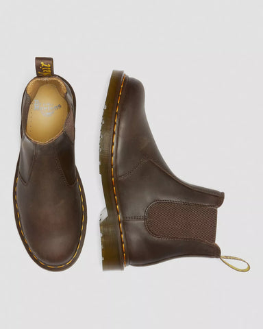 2976 YELLOW STITCH CRAZY HORSE CHELSEA BOOTS