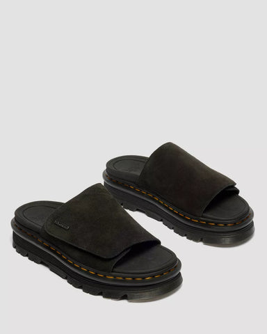ZEBZAG SLIDES SUEDE STRAP PLATFORM SANDALS