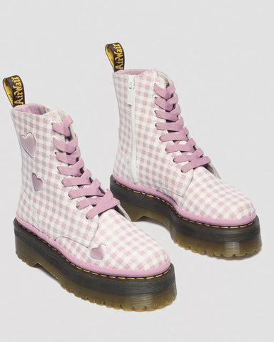 JADON HEART GINGHAM PLATFORM BOOTS