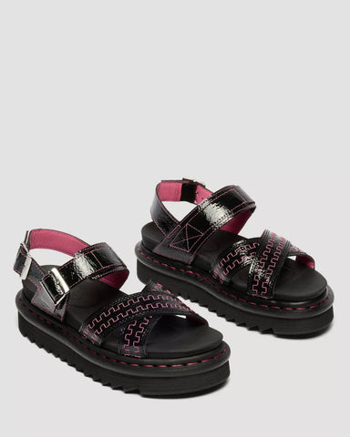 VOSS II DISTRESSED PATENT SANDALS