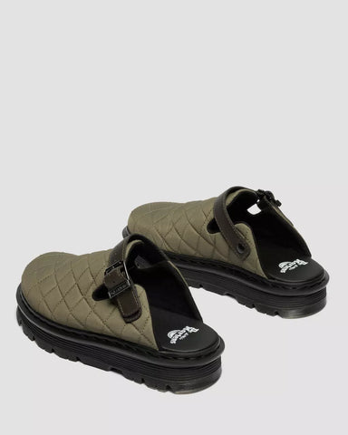 ZEBZAG QUILTED CANVAS SLINGBACK PLATFORM MULES