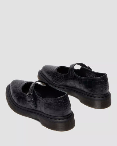 ELPHIE MJ Croc Emboss Leather Shoes