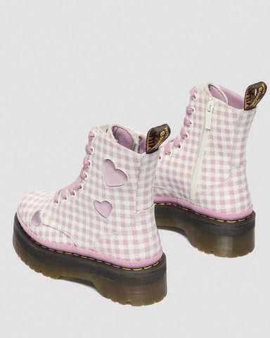 JADON HEART GINGHAM PLATFORM BOOTS