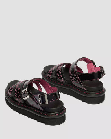 VOSS II DISTRESSED PATENT SANDALS