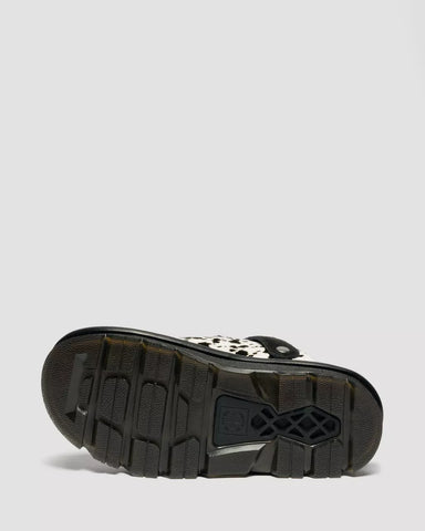ZEBZAG DALMATIAN HAIR ON LEATHER PLATFORM MULES