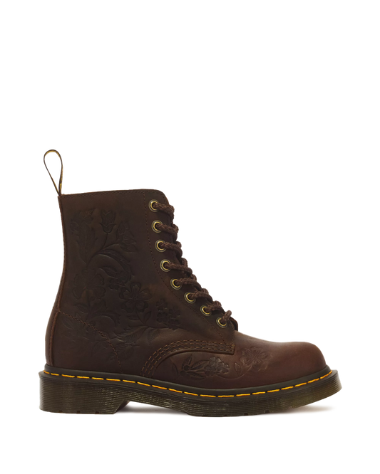 1460 PASCAL DEMBOSS FLORAL CRAZY HORSE BOOTS