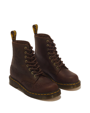 1460 PASCAL DEMBOSS FLORAL CRAZY HORSE BOOTS