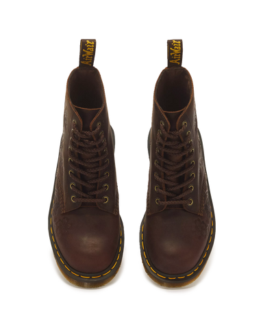 1460 PASCAL DEMBOSS FLORAL CRAZY HORSE BOOTS