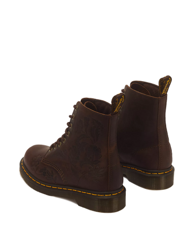 1460 PASCAL DEMBOSS FLORAL CRAZY HORSE BOOTS