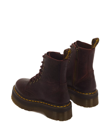 JADAON FLORAL EMBOSS CRAZY HORSE PLATFORM BOOTS