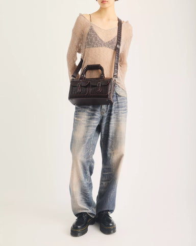 TOP HANDLE CROC EMBOSS BAG